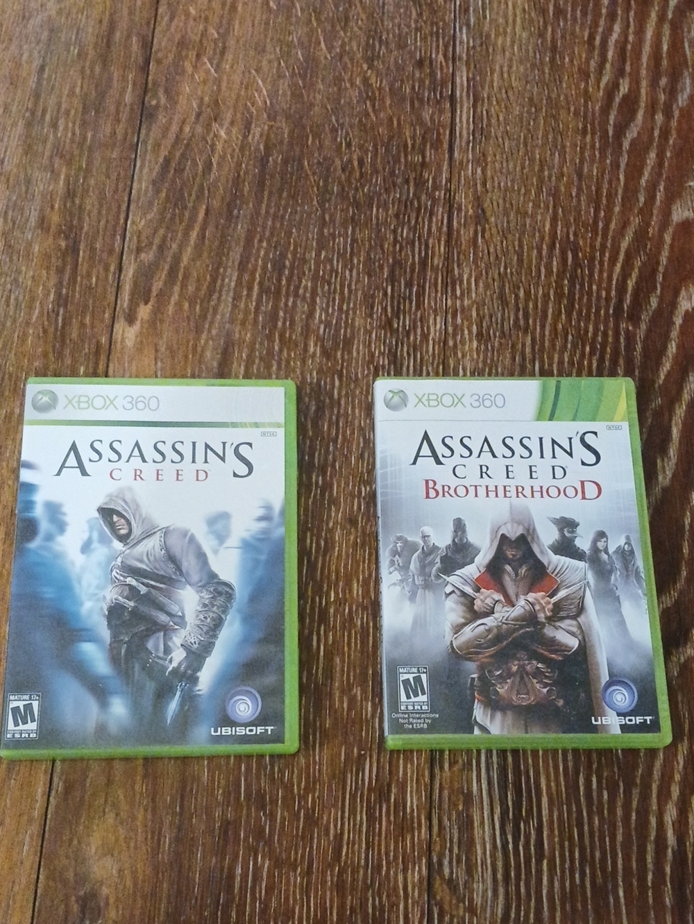 Ubisoft Assassin's Creed & Brotherhood Xbox 360 Games - Green Cases